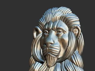 LION BAS RELIEF 3D PRINT MODEL CNC  3D print model