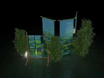 Chinese style artistic conception and styling 3D model