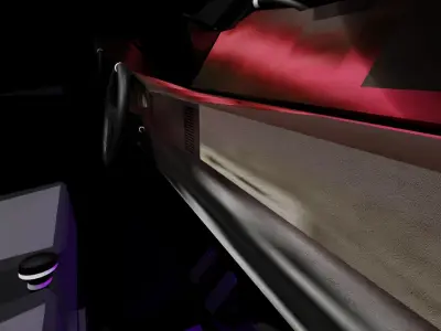 Truck with lights Low-poly 3D model