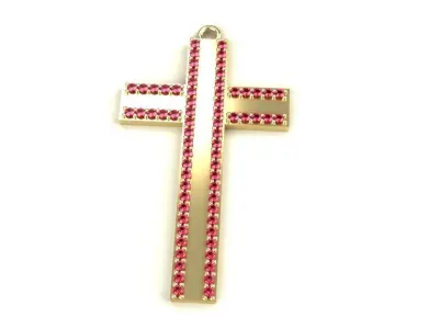 Diamond Cross Pendant Gold Silver Platinum Luxury Jewelry 3D print model