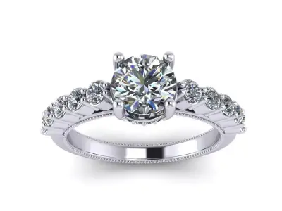 Five Stone Engagement Ring 3D model