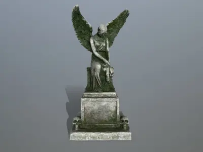 statue 3 of angel Low-poly 3D model