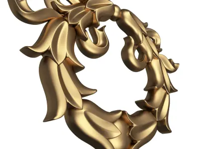 Gold Laurel Wreath 04 Low-poly 3D model