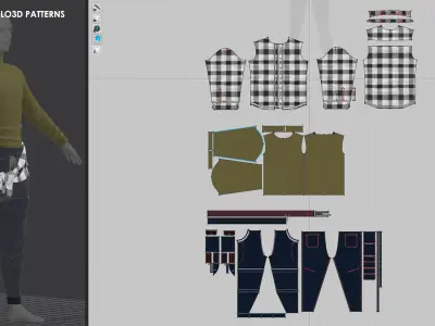 Mens Outfit 6 - Marvelous Designer with Video Process 3D model