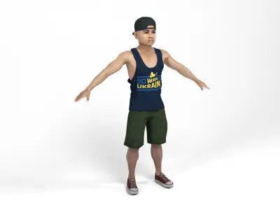 Boy 10 Low-poly 3D model