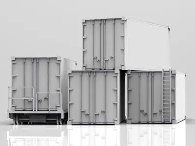 WellCar Container Stair  Low-poly 3D model