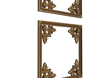 Boiserie Carved Decoration Panel 021 Low-poly 3D model