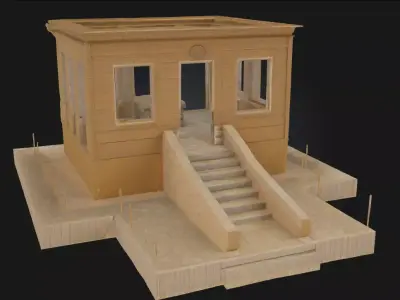 Ancient Temple Replica Historical Structure Model 3D model