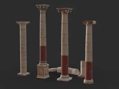 Columns Modular 02 Low-poly 3D model