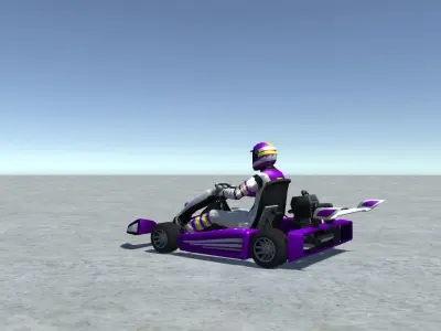 Low Poly Kart With Player 11 Low-poly 3D model