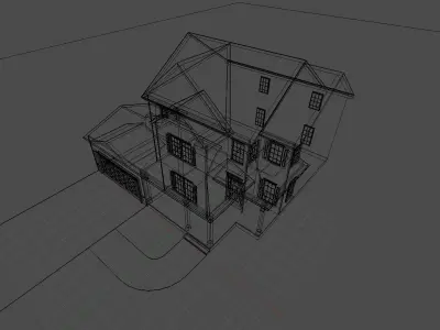 Cape Cod House 2 Low-poly 3D model