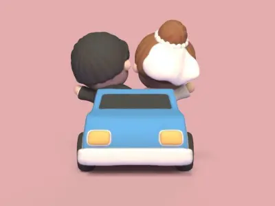 Bride Groom Car 3D print model