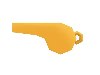 Plastic Whistle - Hand Painted 3D model