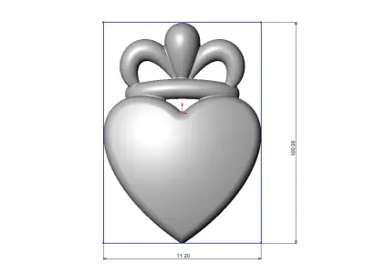 Heart crown onlay and molding relief 3D print model