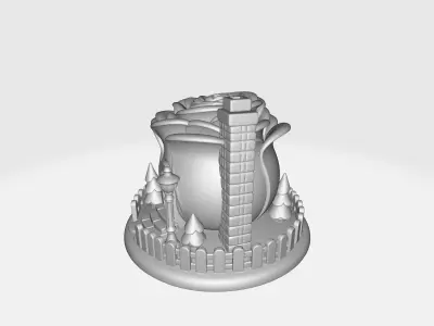 Romantic Rose House Valentines Day Decorative Home 3D print model
