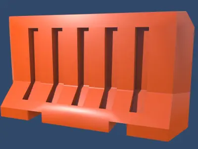 Traffic Road Barrier Watter Fillied Free low-poly 3D model