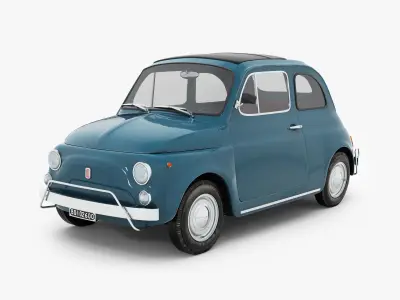 Fiat 500 1965-75 Italian Classic Car 3 Variants 3D model