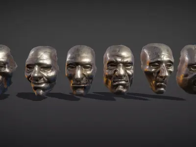 Masks pack Low-poly 3D model
