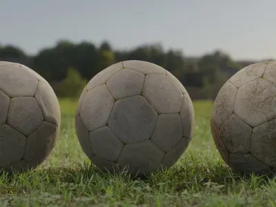 Photorealistic Old Soccer Ball Low-poly 3D model