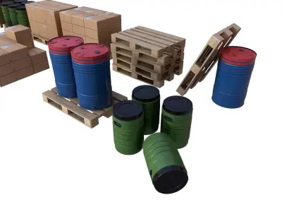 Warehouse Set PBR Game Ready cardboard boxes in hyderabad Low-poly 3D model