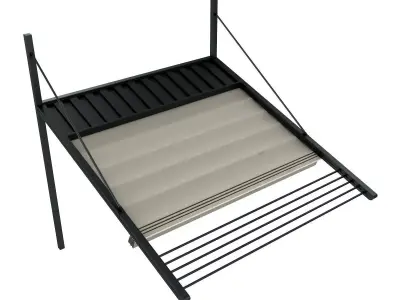 Motorized Pergola 3 weathered black steel 3D model