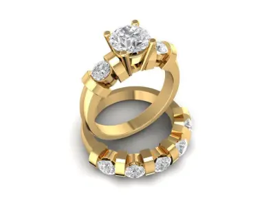 Luxury Multi Stone Diamond Engagement Ring for Women  2371 3D print model