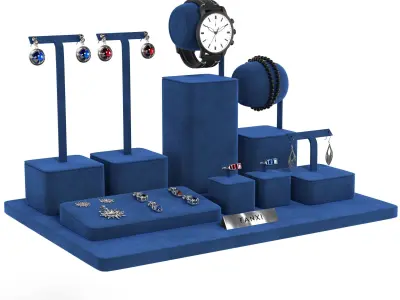 Blue Jewelry Display Stand - Fanxi 3D model