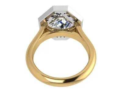 Octagonal Diamond Ring 3786 3D print model