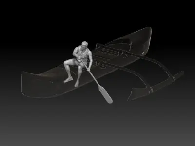 canoe boy 3 3D print model