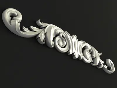 Carved decor horizontal 3D model