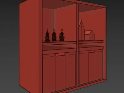 EKET cabinet with TJENA storage box 3D model