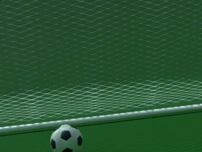 Soccer Ball and GoalPosts Free 3D model