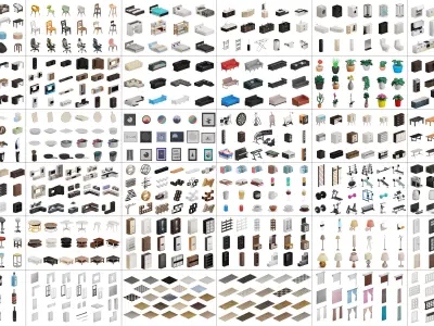 Furniture Realistic Low-poly 3D model