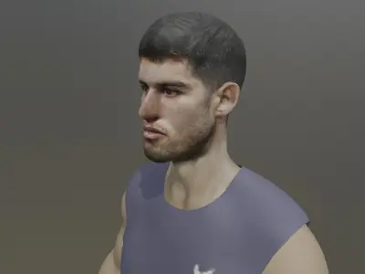 3D Model of a Tennis Champion Carlos Alcaraz Low-poly 3D model