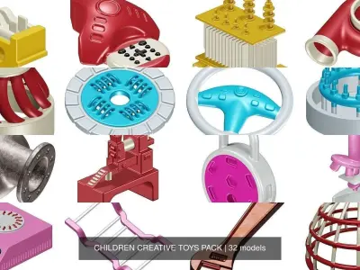 CHILDREN CREATIVE TOYS PACK 3D Model Collection