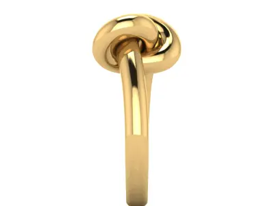 Gold Knot Ring-Elegant 3D Model-EU Size 54-70k Polygons-360 View 3D print model