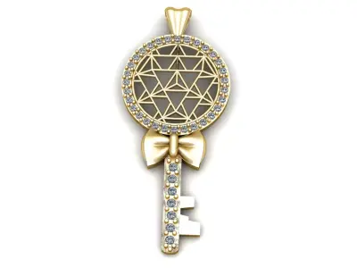 Luxury Diamond Key Pendant 3d Printable Model 3D print model