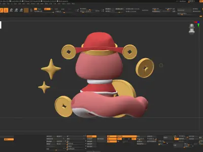 Snake Year IP  Q version cartoon snake Chinese Zodiac Snake 3D model