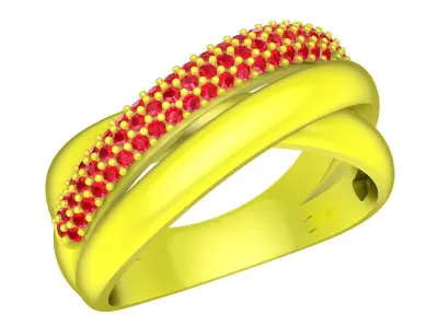 A7214 Luxury Korean Style Diamond Fashion Women Ring 3D print model