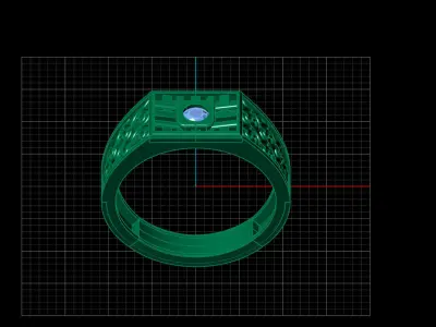 Print Ready STL 3DM  Gents Rings Diamond Men Ring  3D print model 135