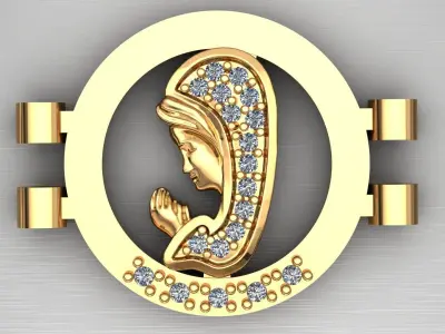 pendant  medallion meda virgin 3D print model