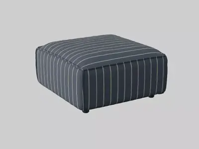 Tyson Modular Ottoman blue upholstery Low-poly 3D model