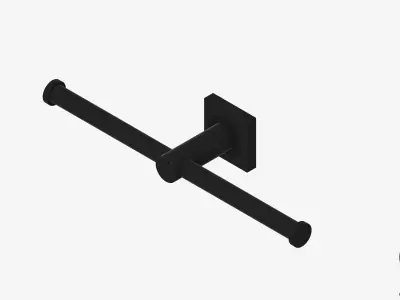 Toilet Roll Holder - Double - Luxury - Round - Square Plate Low-poly 3D model