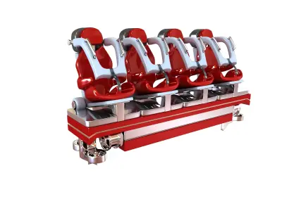 Realistic Roller Coaster Seat Low-poly 3D model