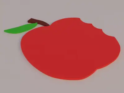 Appel 2D model for 3D print 3D model