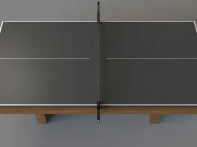 Walnut Pool Table With Table Tennis Kit Grey Felt 3D model