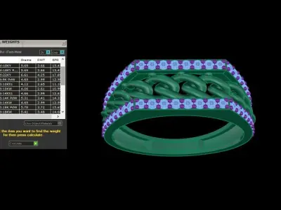 Mens gemstone diamond men Ring with details images 14 3D print model
