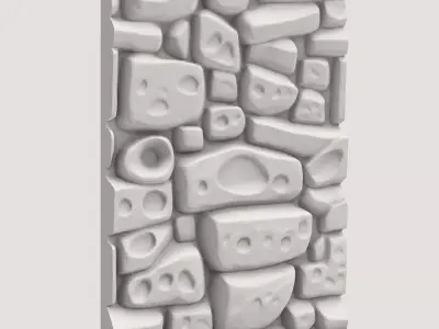 Stone Wall Medieval Ruins Prop 3D model