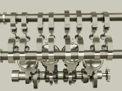 Combustion Engine Low-poly 3D model