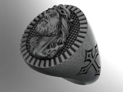 Jesus ring 3D print model
